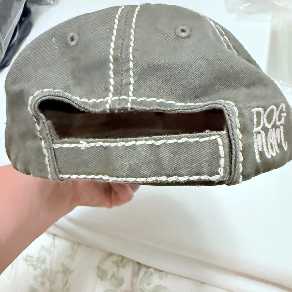 KBETHOS Dog Mom Baseball Cap‎ Women OS Gray Good Distressed Frayed Patch Hat